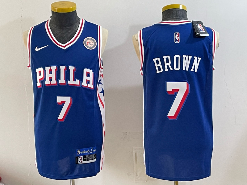 Men Philadelphia 76ers #7 Brown blue Nike 2026 NBA Jersey 081101->philadelphia 76ers->NBA Jersey